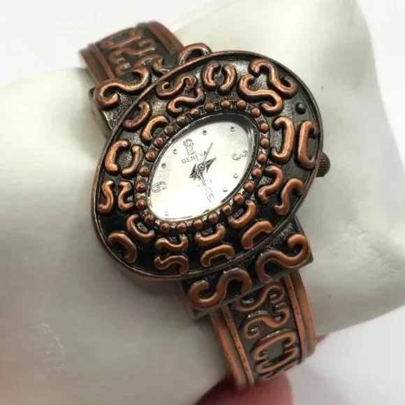 Geneva Accessories Geneva Bronzetone Hinged Cuff Watch Poshmark